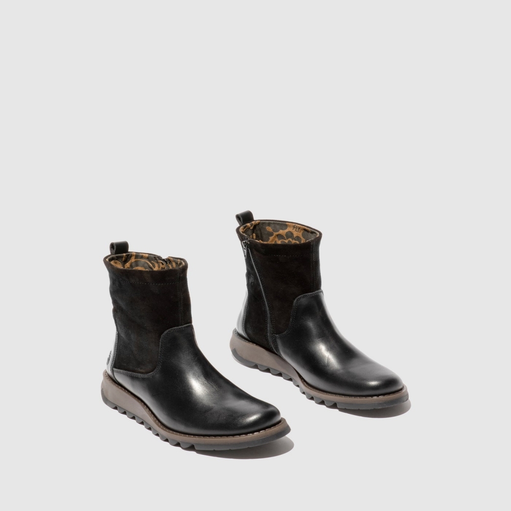 Black Fly London Zip Up Women's Boots | USA06IBMV