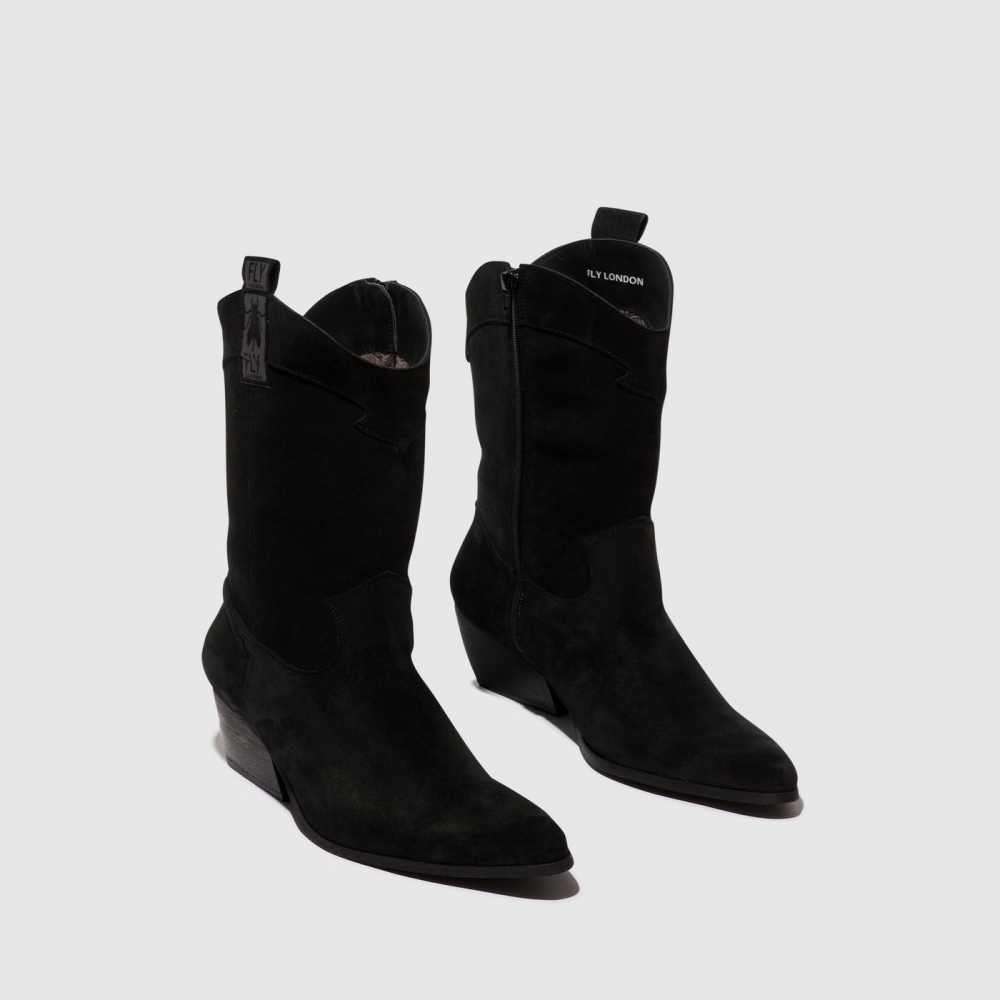 Black Fly London Zip Up Women's Boots | USA35MZPV