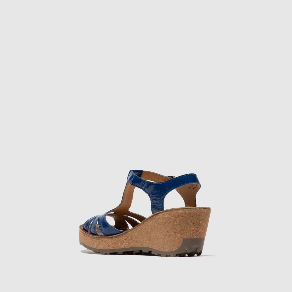 Blue Fly London T-Strap Women's Sandals | USA21OAKD