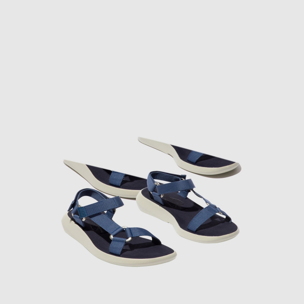 Blue Fly London T-Strap Women's Sandals | USA82MRJI