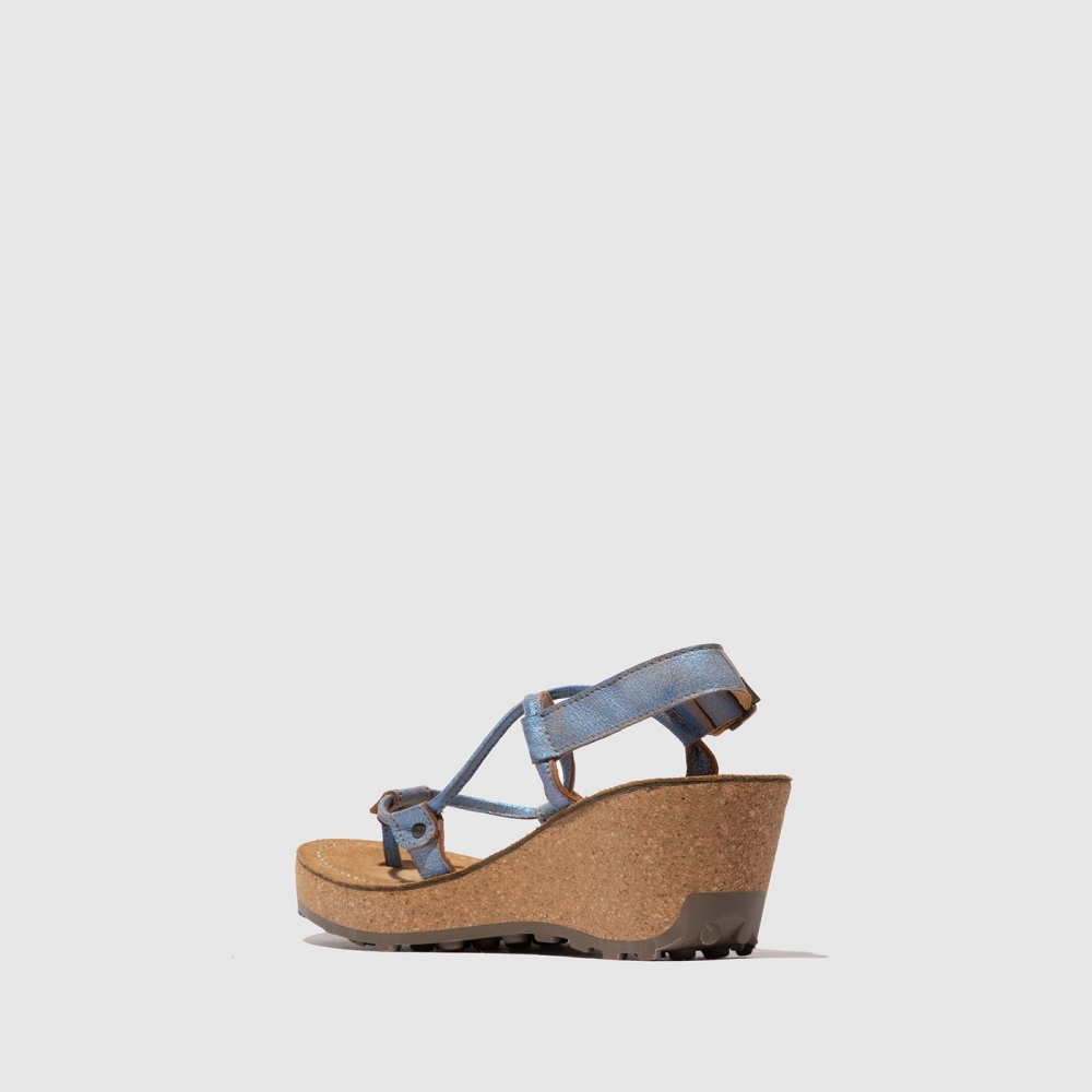 Blue Fly London T-Strap Women's Sandals | USA93IKNU