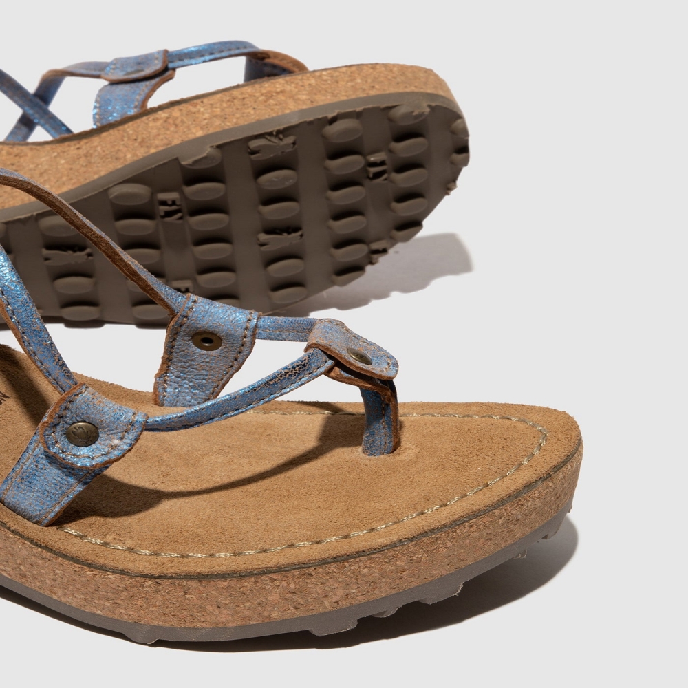 Blue Fly London T-Strap Women's Sandals | USA93IKNU