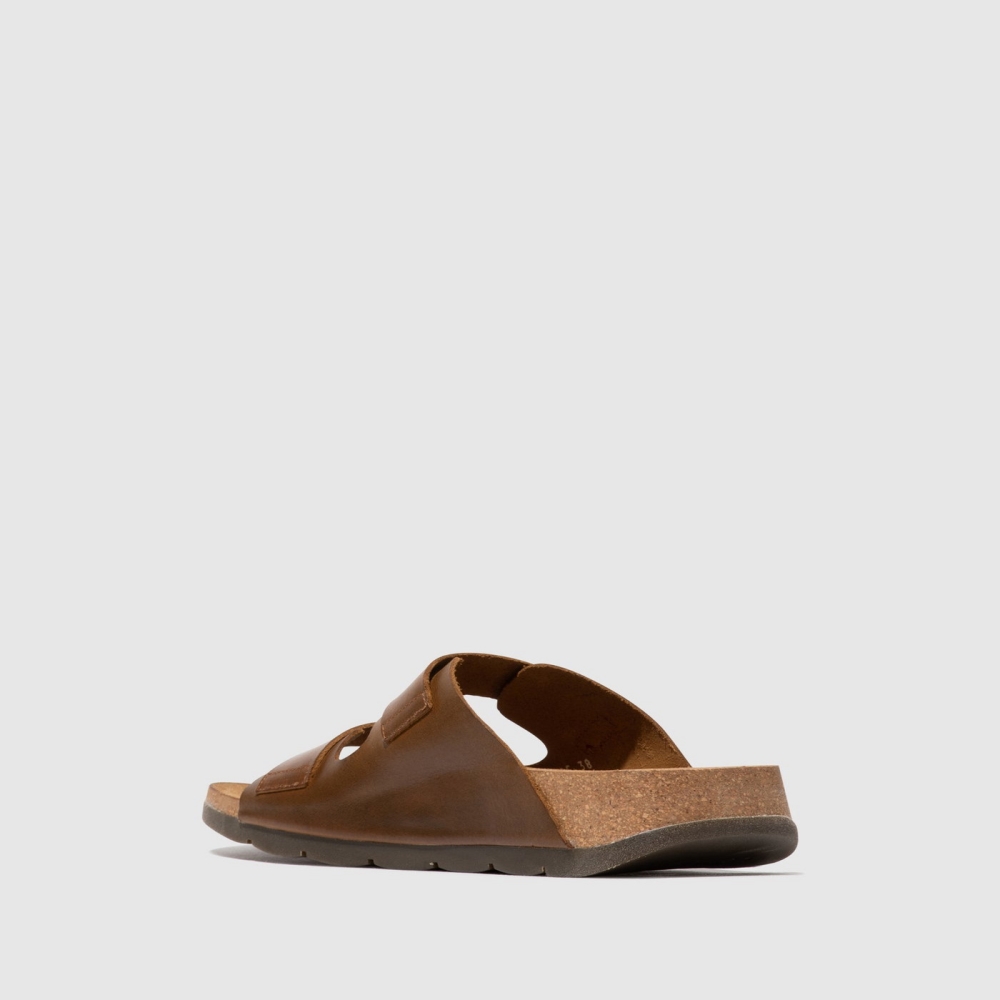 Brown Fly London Buckle Women's Sandals | USA25LNJI