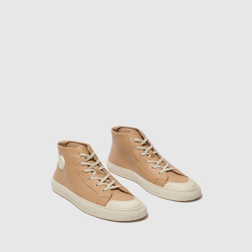 Brown Fly London Hi-Top Women's Trainers | USA94JGAO