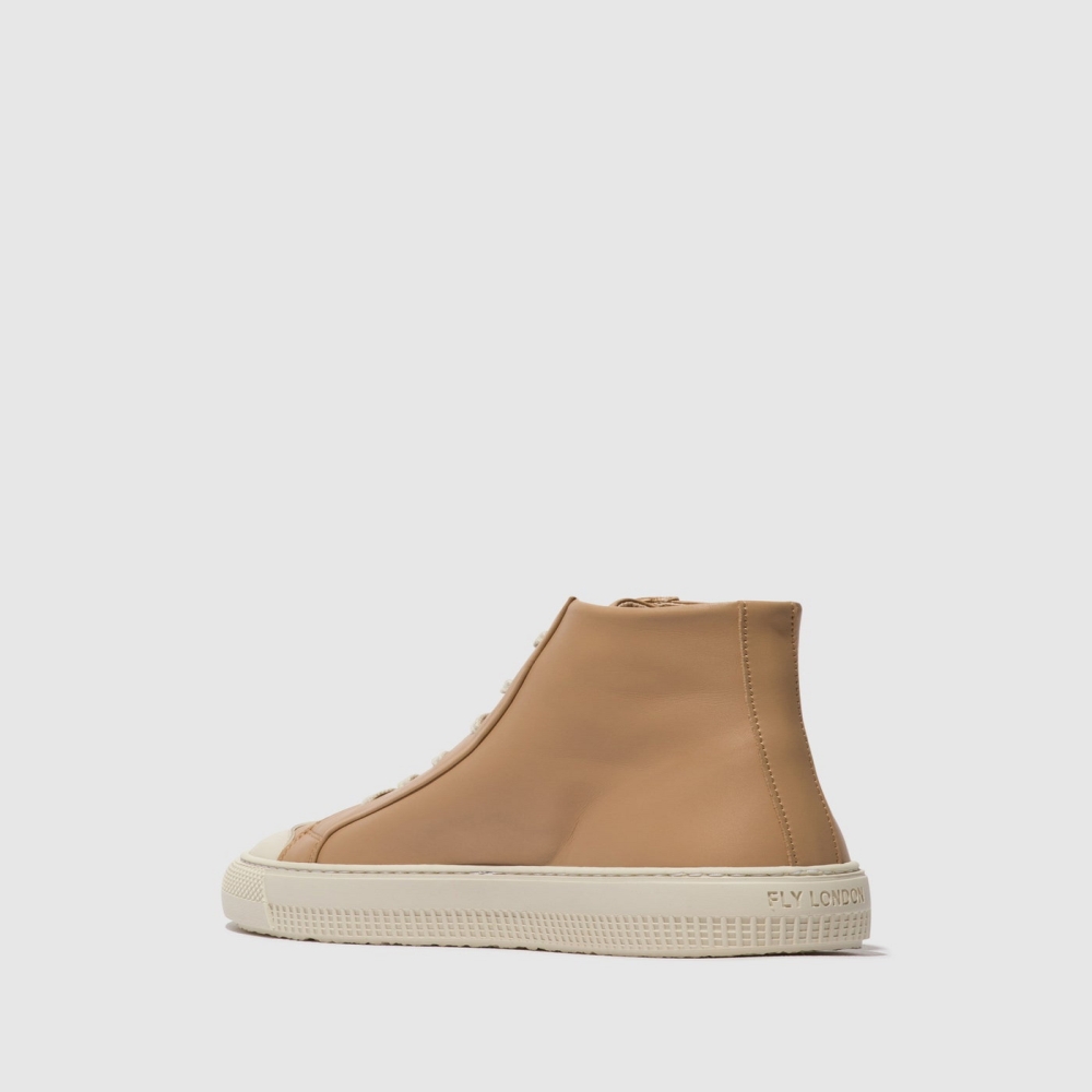 Brown Fly London Hi-Top Women's Trainers | USA94JGAO