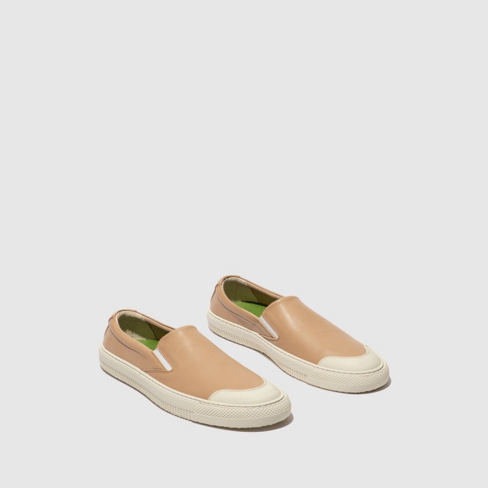 Brown Fly London Slip-on Women's Trainers | USA86QXME