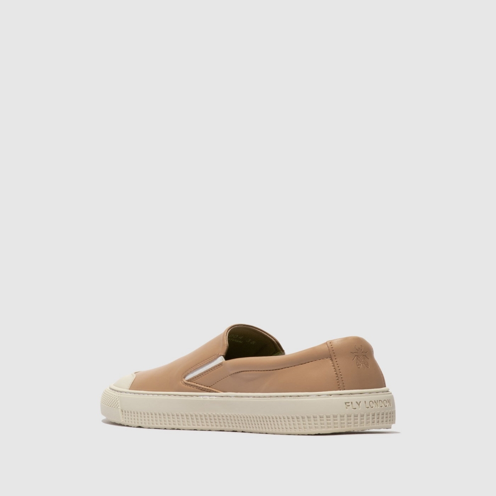 Brown Fly London Slip-on Women's Trainers | USA86QXME