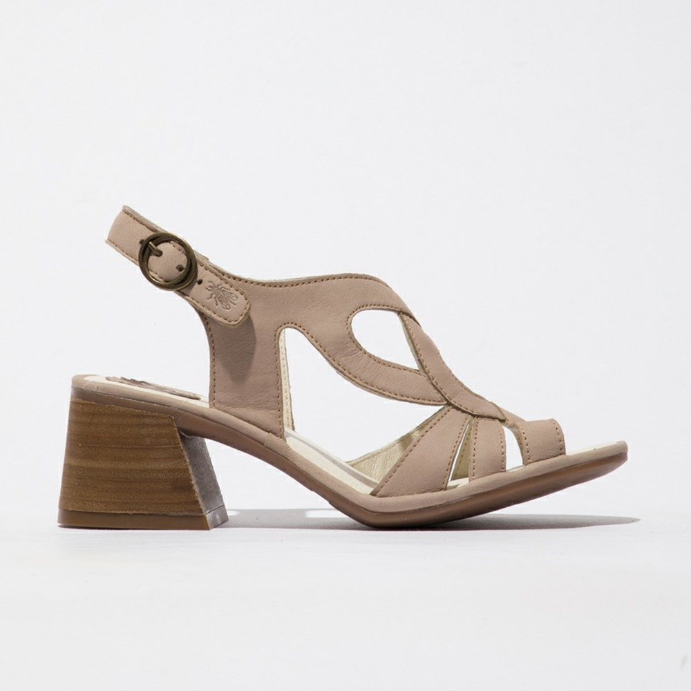 Brown Fly London Upper Leather Women's Sandals | USA59LWZG