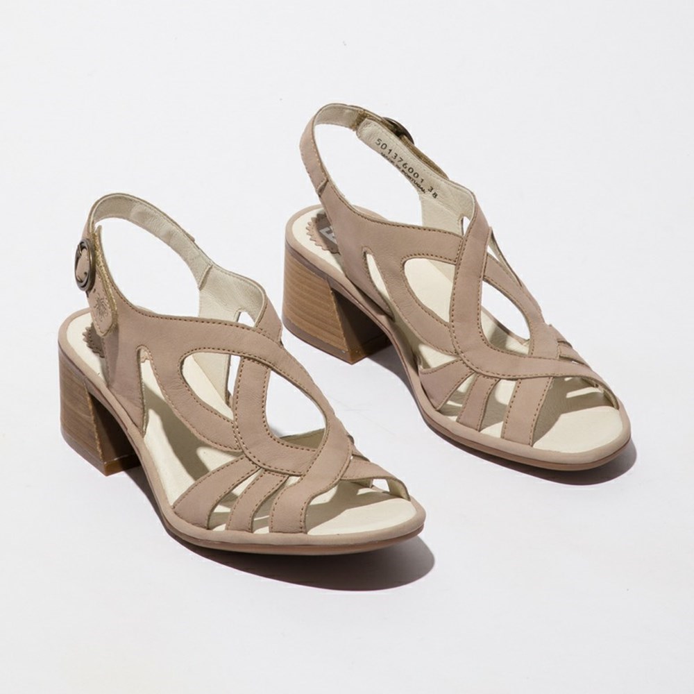 Brown Fly London Upper Leather Women's Sandals | USA59LWZG