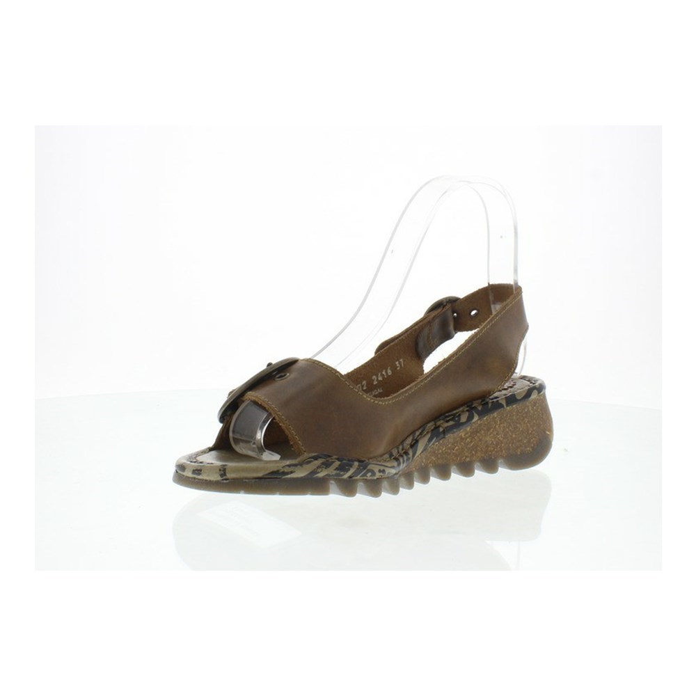 Brown Fly London Upper Leather Women's Sandals | USA79RYUW