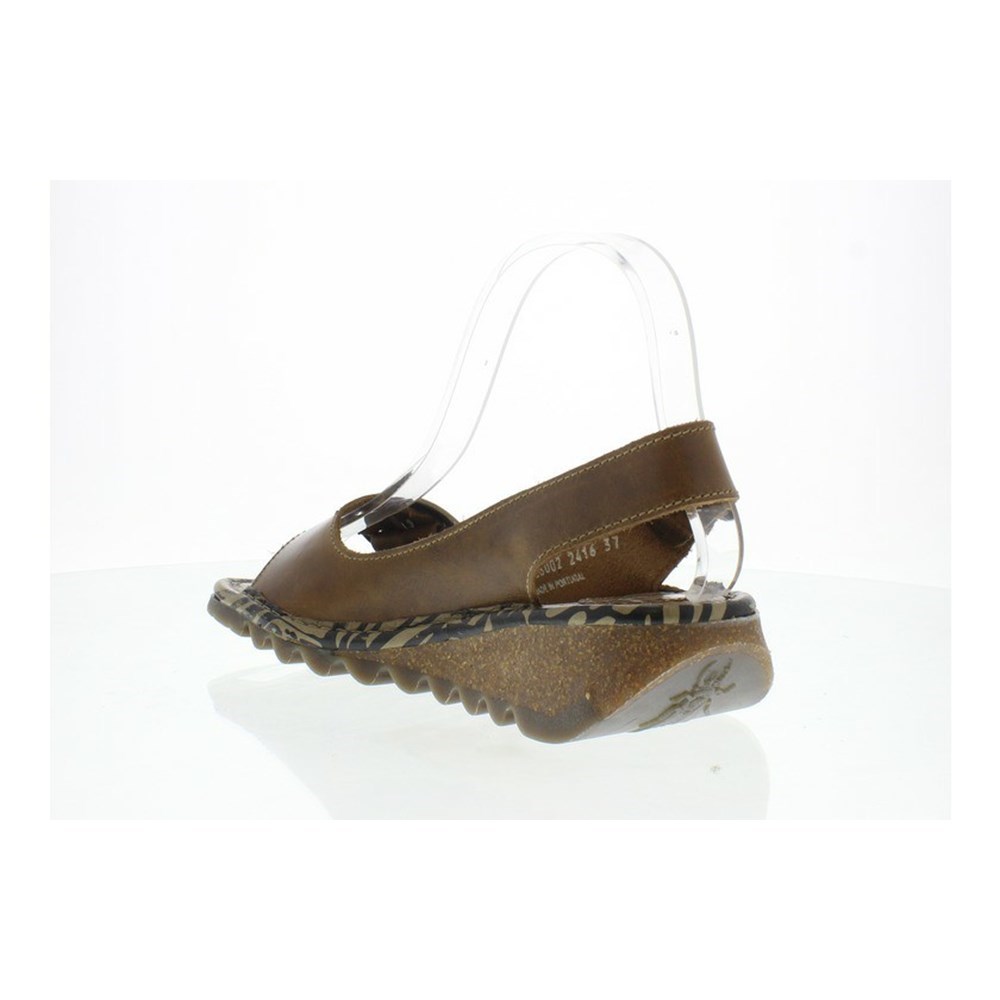 Brown Fly London Upper Leather Women's Sandals | USA79RYUW