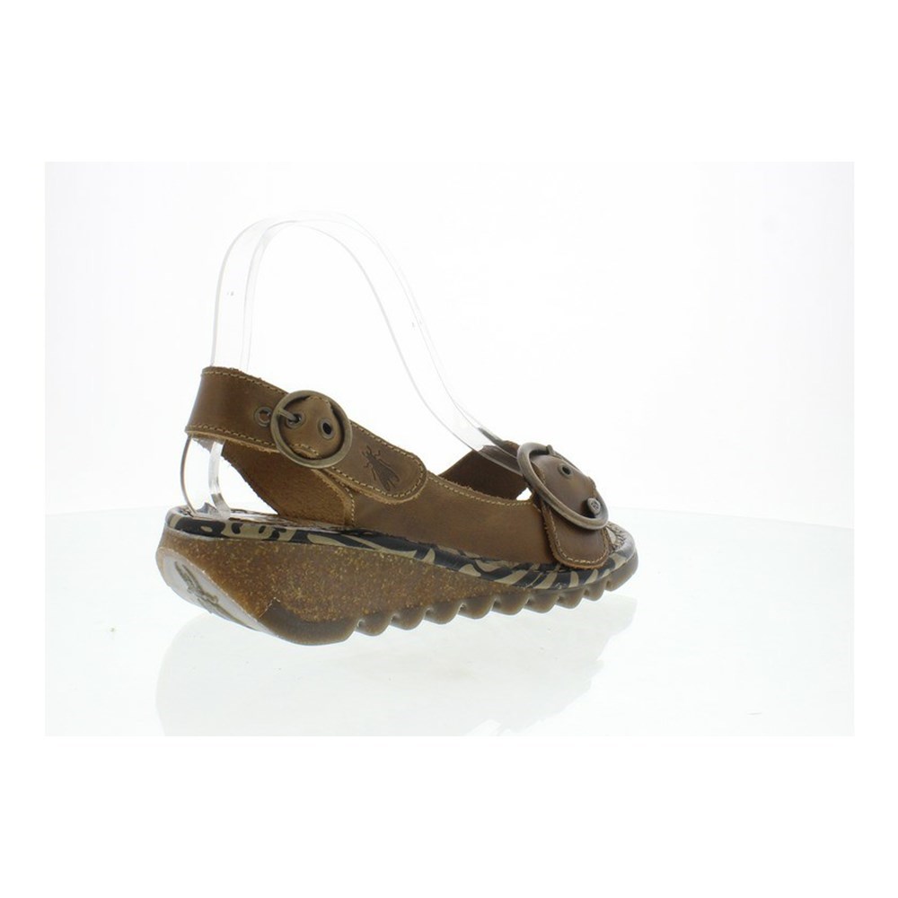 Brown Fly London Upper Leather Women's Sandals | USA79RYUW