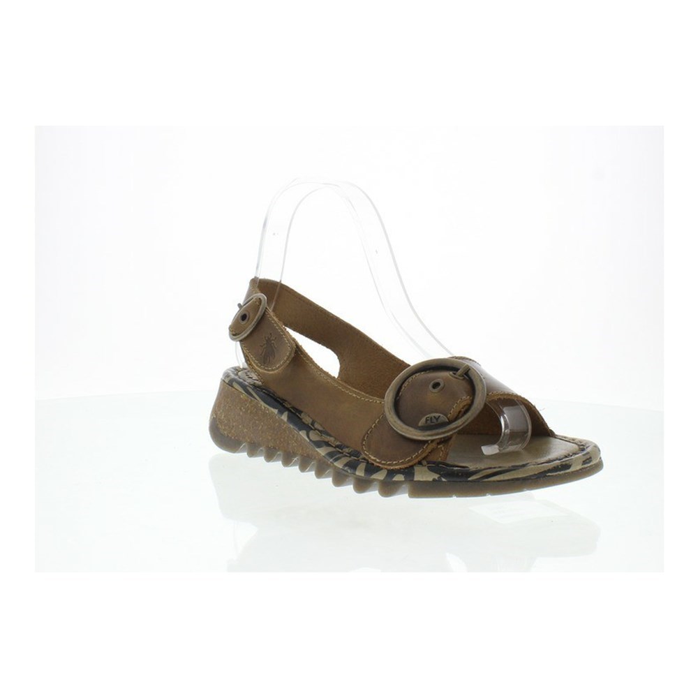 Brown Fly London Upper Leather Women's Wedge | USA36COEH