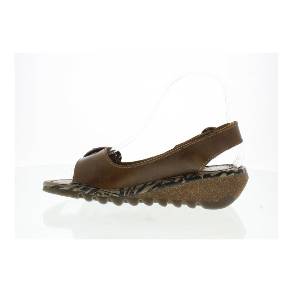 Brown Fly London Upper Leather Women's Wedge | USA36COEH