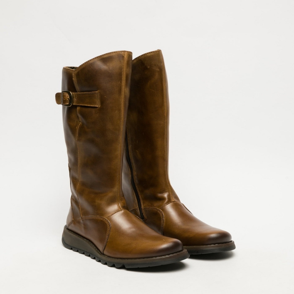 Brown Fly London Zip Up MES 2 Women's Boots | USA08LRKS