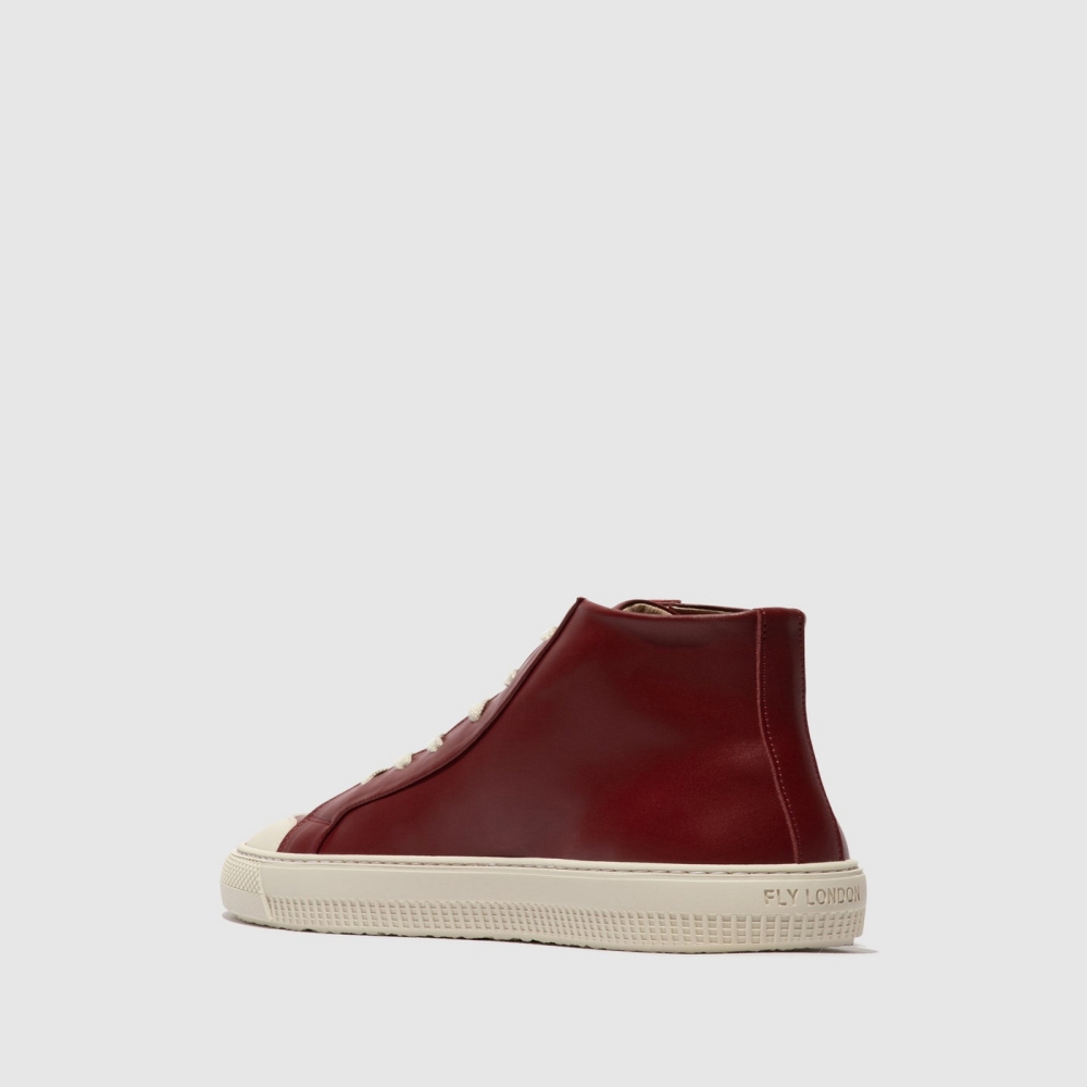 Burgundy Fly London Hi-Top Women's Trainers | USA65OSRP