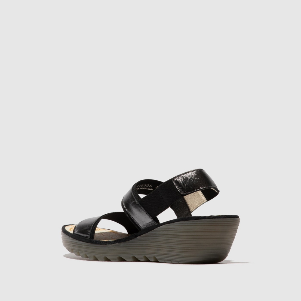 Deep Grey Fly London Sling-Back Women's Sandals | USA10SYHW