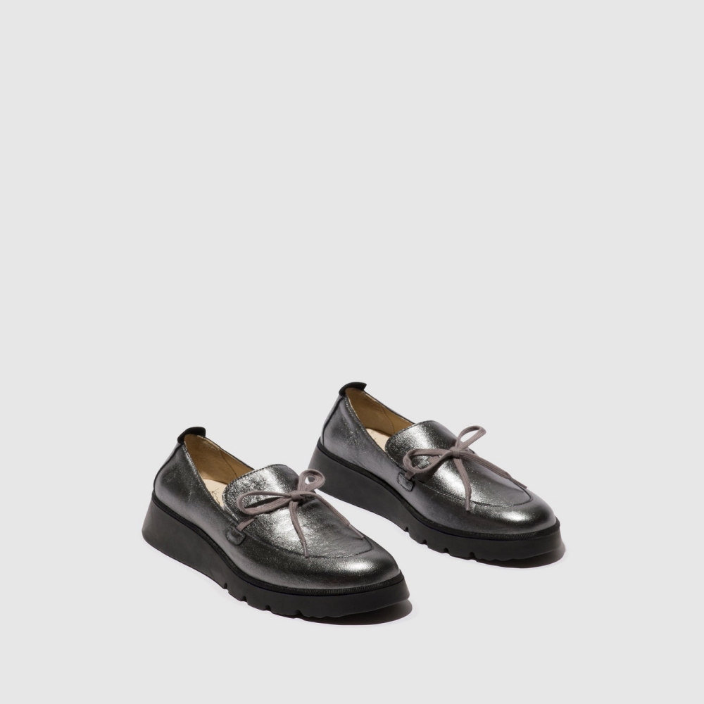 Deep Grey Fly London Slip-on Women's Shoes | USA83QEOH