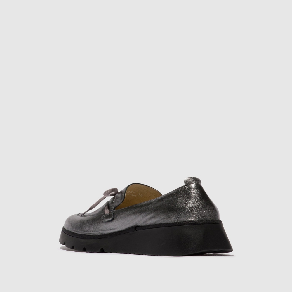 Deep Grey Fly London Slip-on Women's Shoes | USA83QEOH