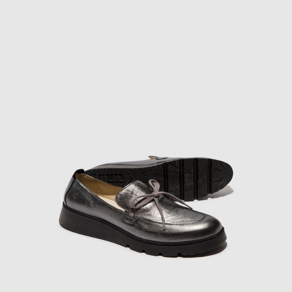 Deep Grey Fly London Slip-on Women's Shoes | USA83QEOH