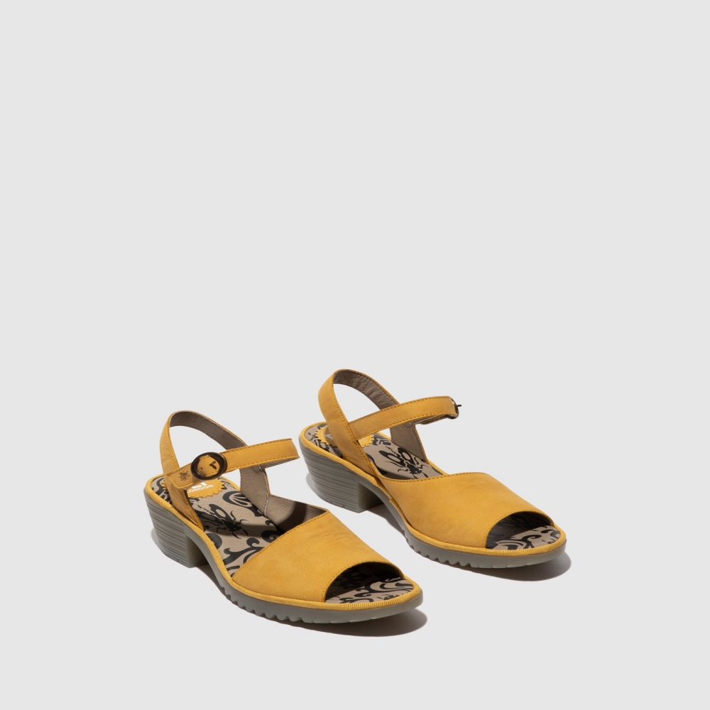 Deep Yellow Fly London Sling-Back Women's Sandals | USA18DTEW