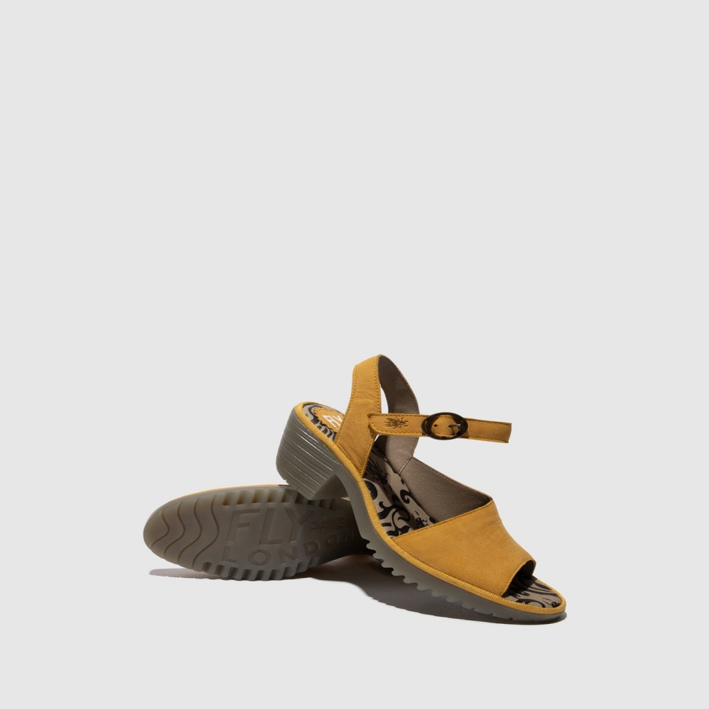 Deep Yellow Fly London Sling-Back Women's Sandals | USA18DTEW