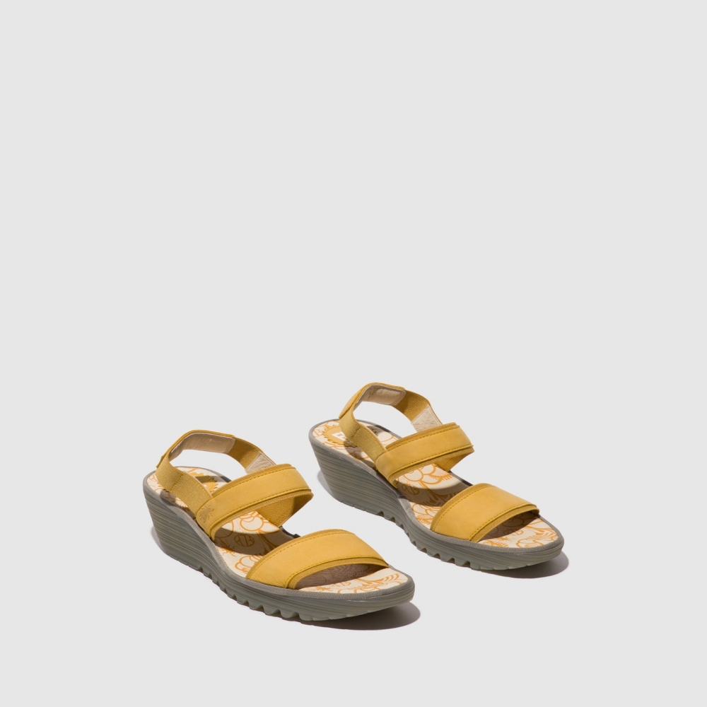 Deep Yellow Fly London Sling-Back Women's Sandals | USA42HXNW