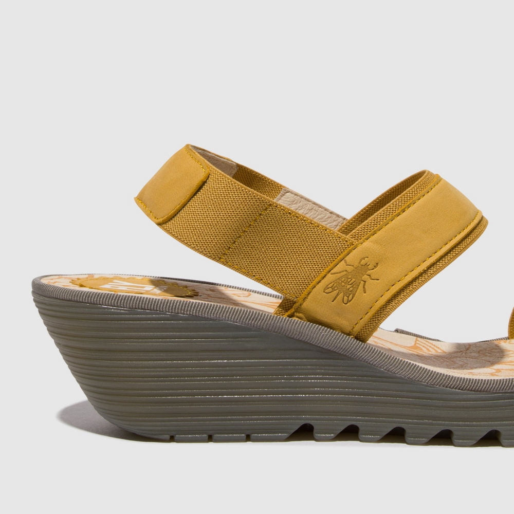 Deep Yellow Fly London Sling-Back Women's Sandals | USA42HXNW