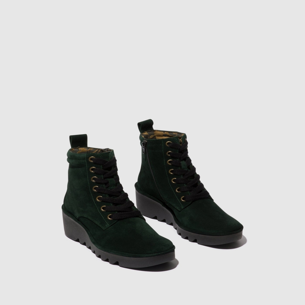 Green Fly London Lace-up Women's Ankle Boots | USA02TXYR