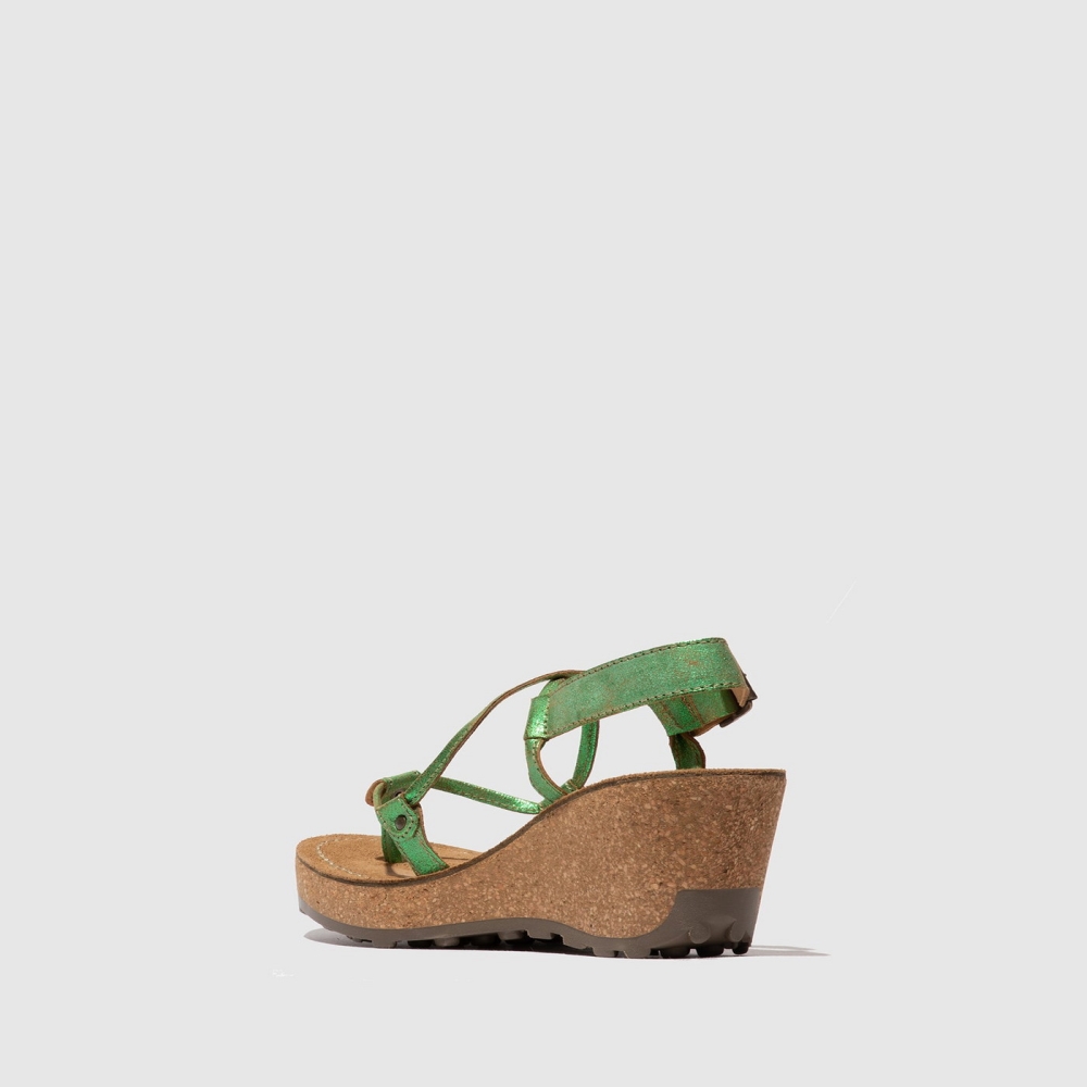 Green Fly London T-Strap Women's Sandals | USA51PLSR