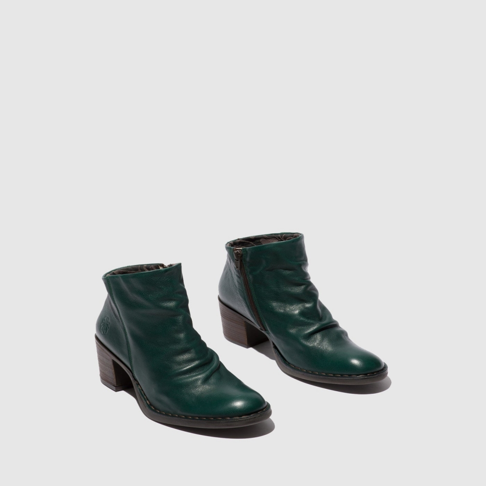 Green Fly London Zip Up Women's Ankle Boots | USA81NSJU