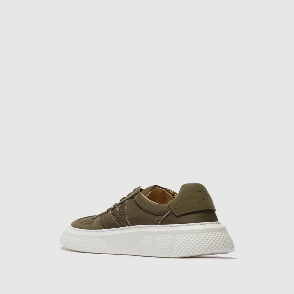 Khaki Fly London Lace-up Men's Trainers | USA03GOES