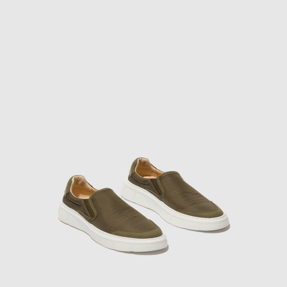 Khaki Fly London Slip-on KHAKI Men's Trainers | USA08TJGB