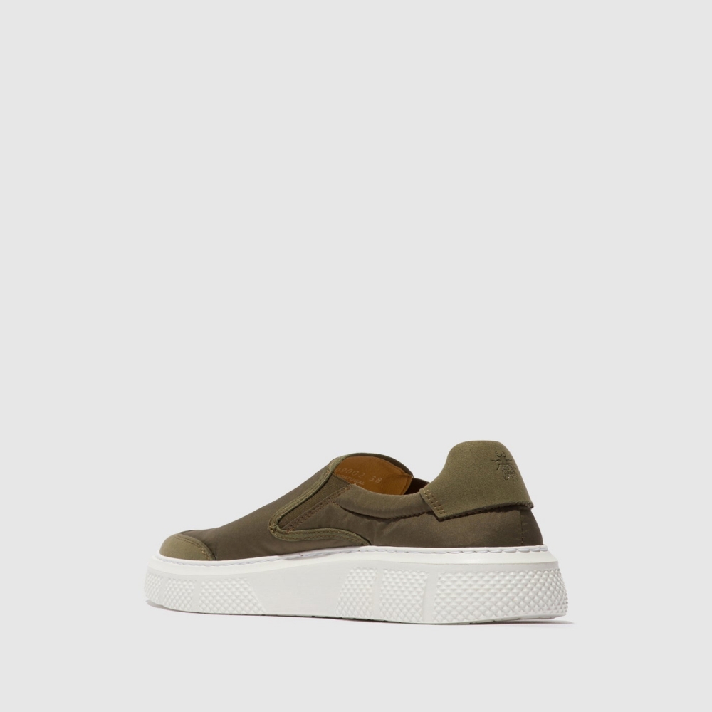 Khaki Fly London Slip-on KHAKI Men's Trainers | USA08TJGB