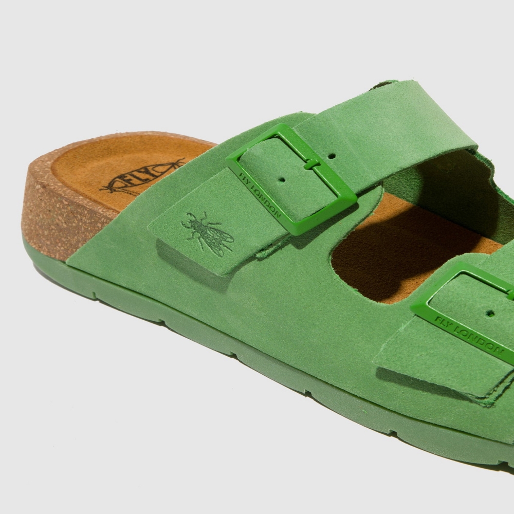 Light Green Fly London Buckle Women's Sandals | USA85EYJX