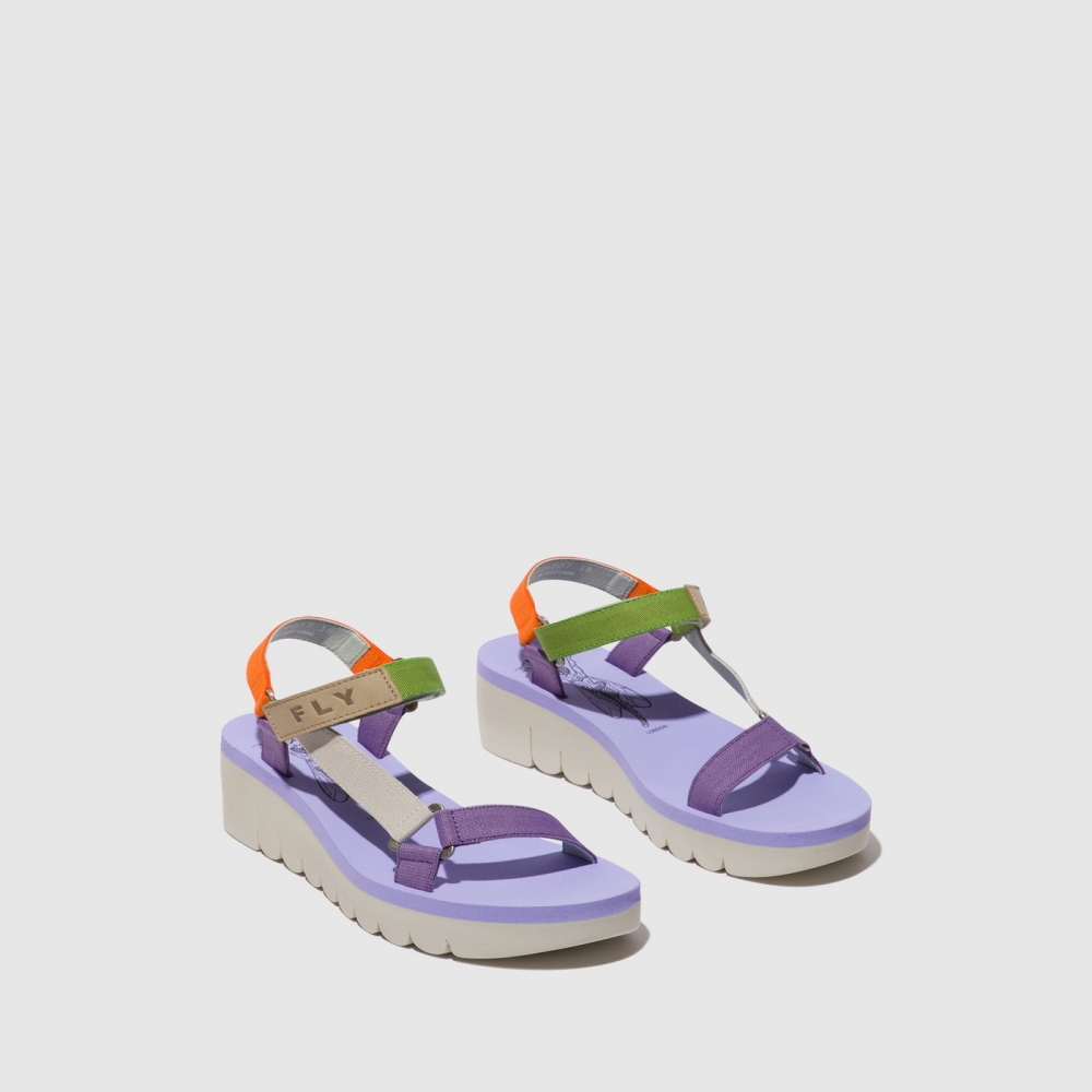 Multicolorcolor / Viola Fly London Velcro Women's Sandals | USA49NUFM