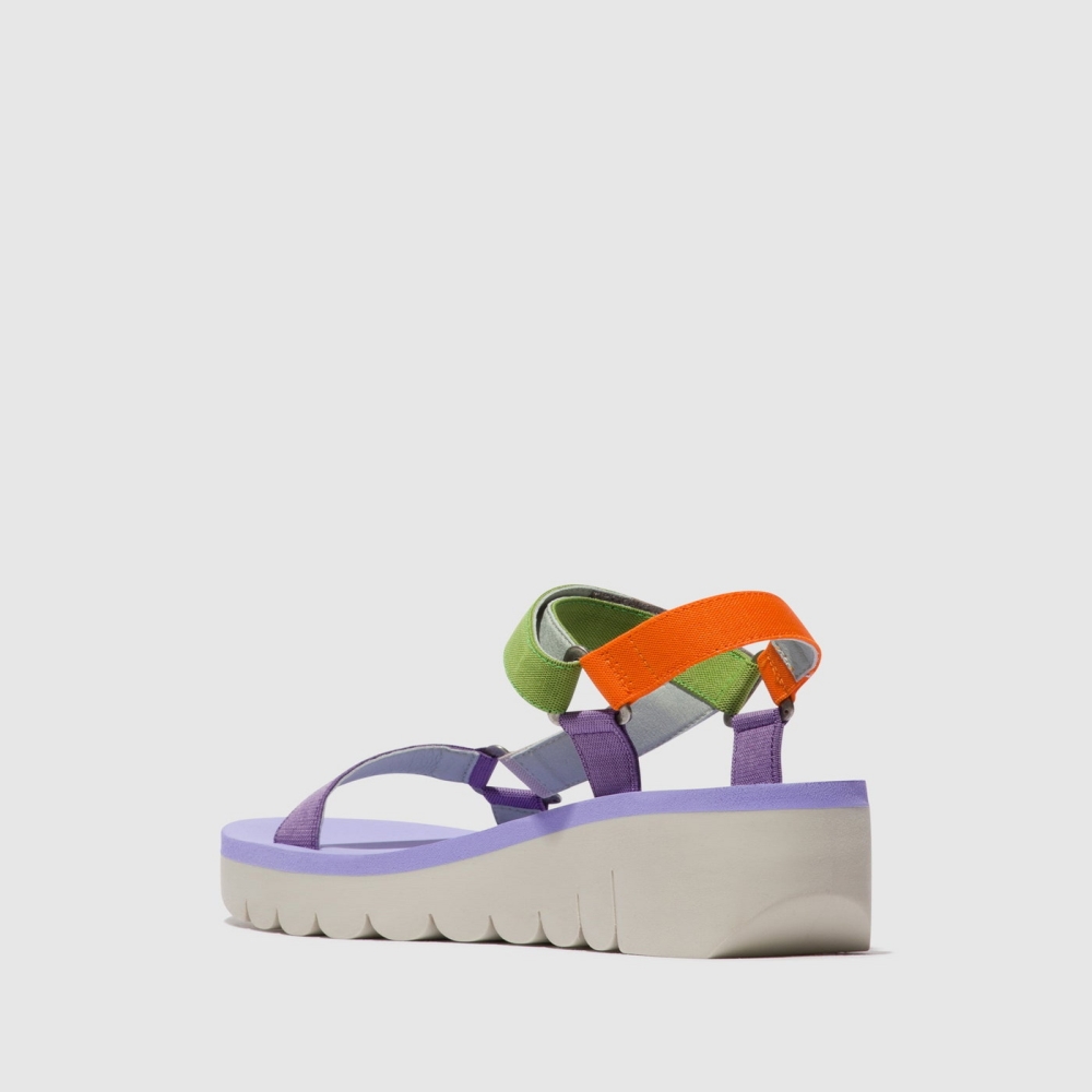 Multicolorcolor / Viola Fly London Velcro Women's Sandals | USA49NUFM