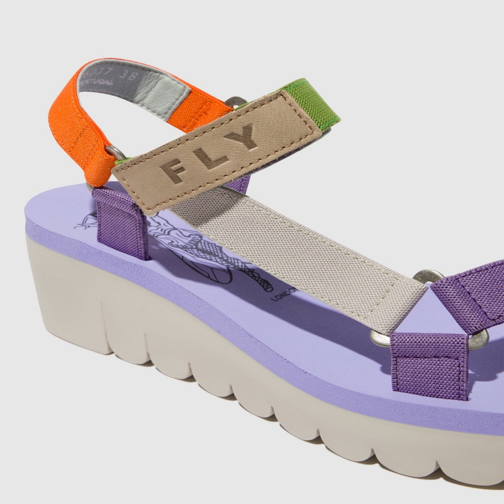 Multicolorcolor / Viola Fly London Velcro Women's Sandals | USA49NUFM