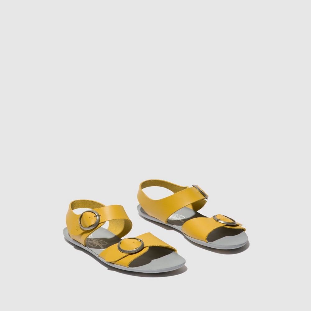 Mustard Fly London Buckle Women's Sandals | USA35XGEJ