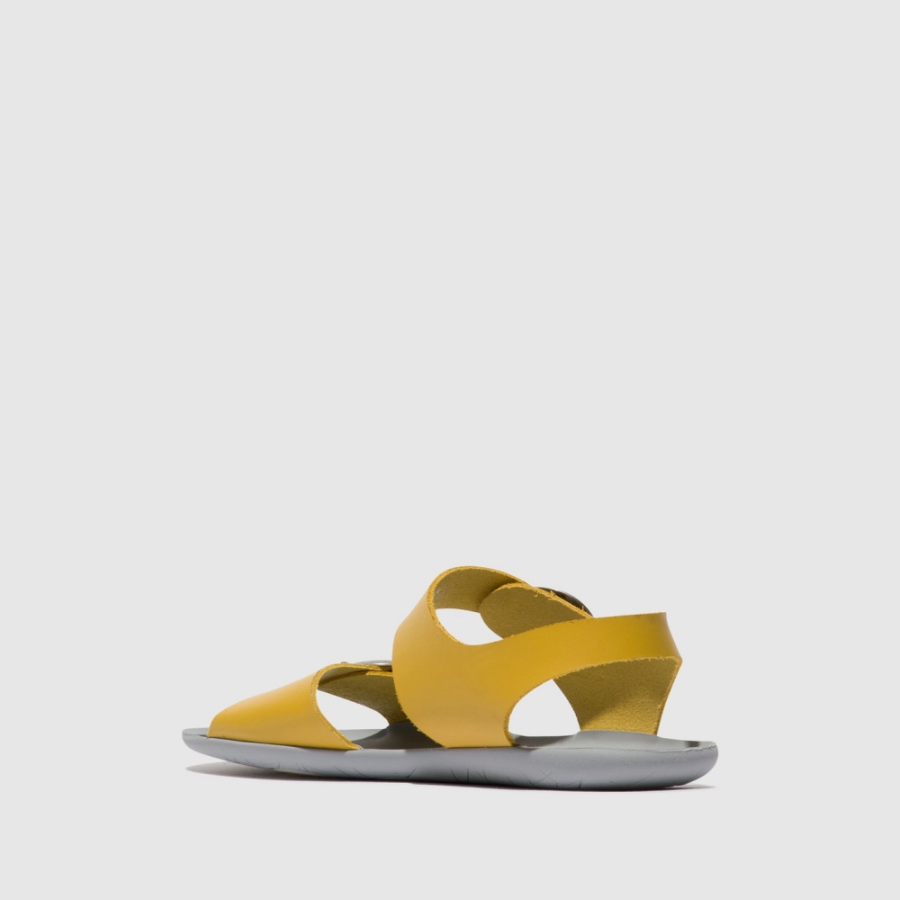 Mustard Fly London Buckle Women's Sandals | USA35XGEJ