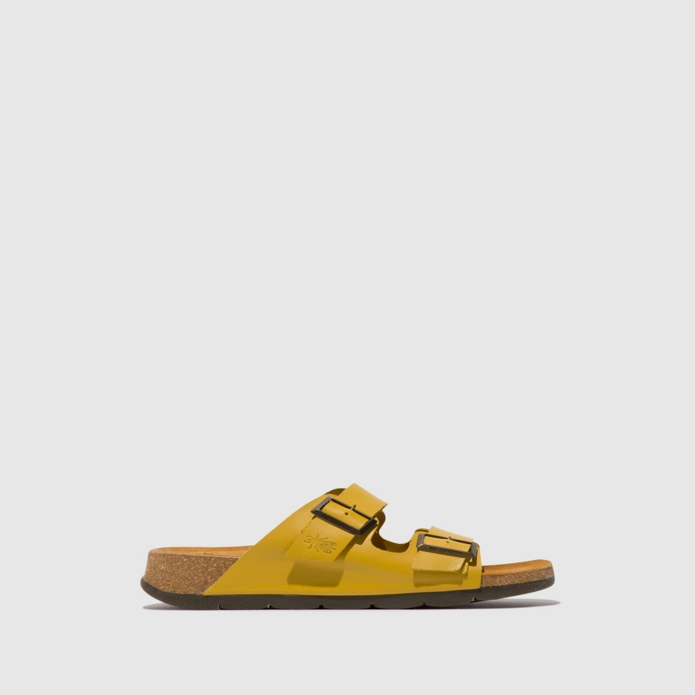 Mustard Fly London Buckle Women\'s Sandals | USA43CGBR