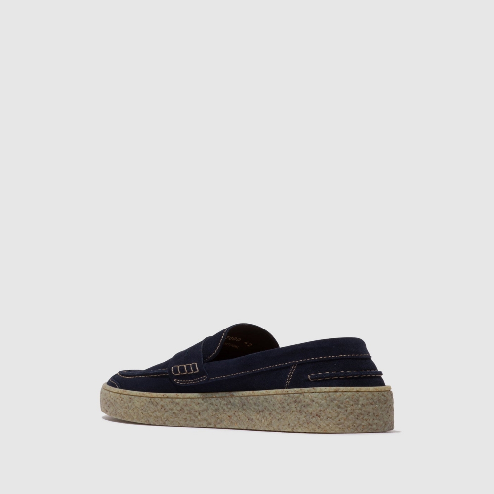 Navy Fly London Slip-on Men's Shoes | USA09RHFT