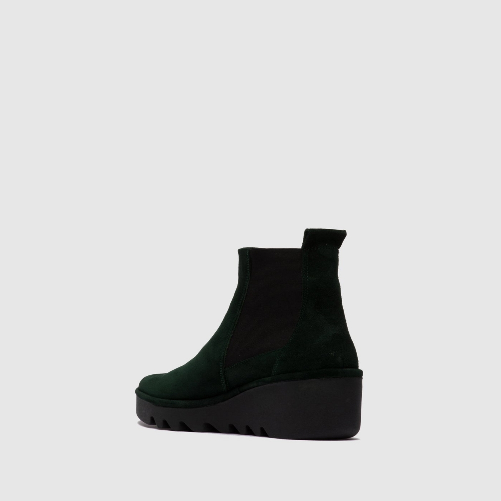 Oilsuede Green Fly London Chelsea Women's Ankle Boots | USA85SBCY