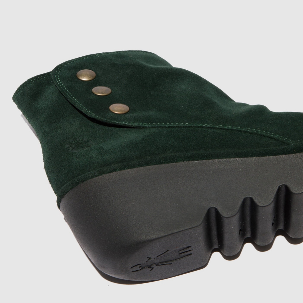 Oilsuede Green Fly London Zip Up Women's Ankle Boots | USA20EBZG