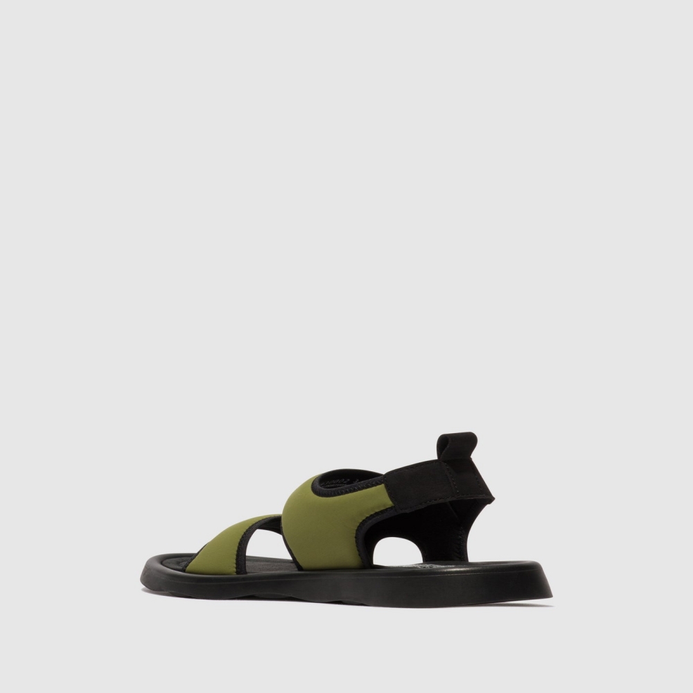 Olive / Black Fly London Sling-Back Women's Sandals | USA65PBFH