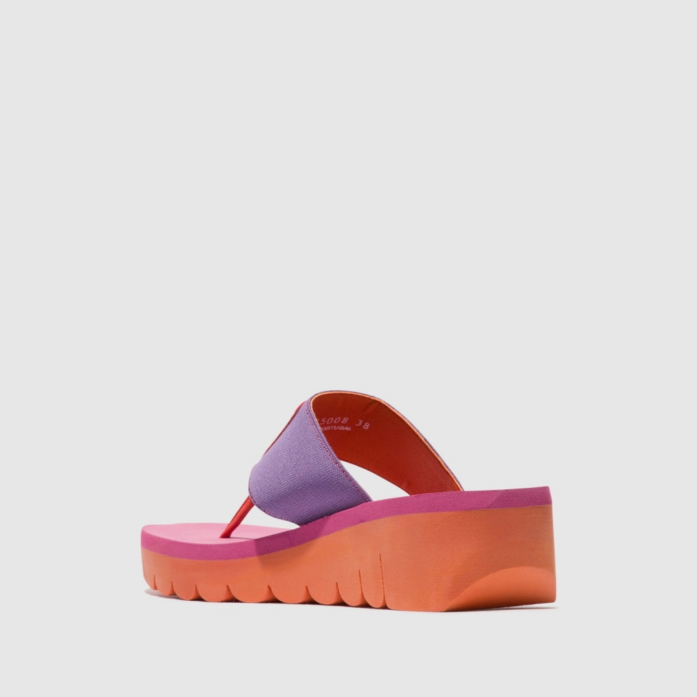 Orange / Purple / Rose Fly London Slip-on Women's Mules | USA10ZEPI