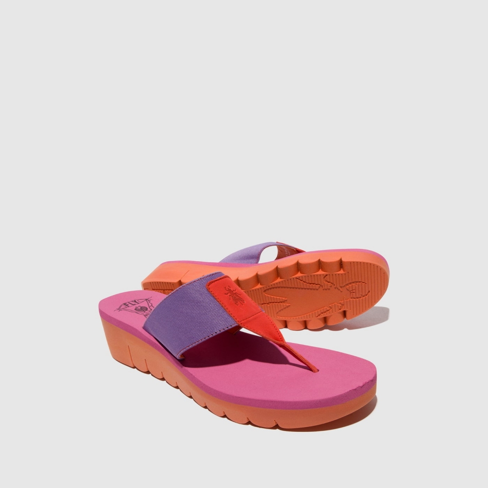 Orange / Purple / Rose Fly London Slip-on Women's Mules | USA10ZEPI