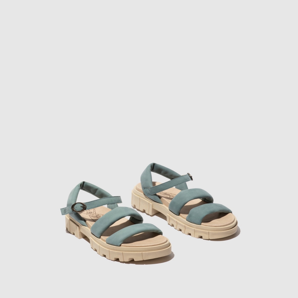 Pale Blue Fly London Sling-Back Women's Sandals | USA25SOFE