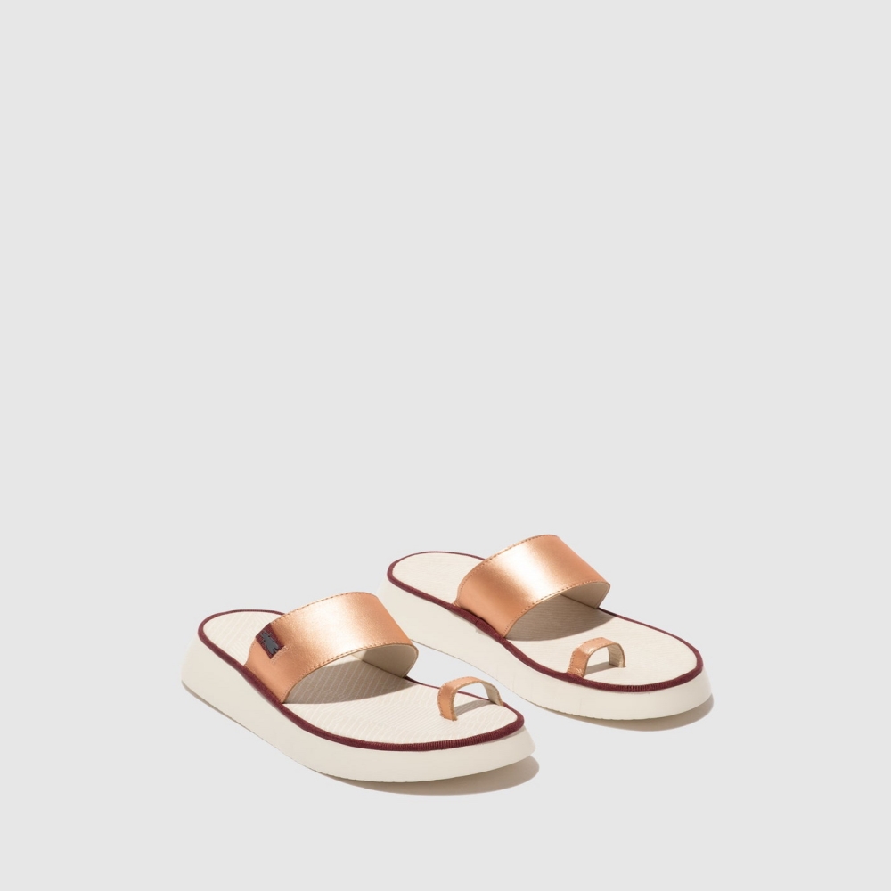 Pink Gold Fly London Slip-on Women's Mules | USA90YZAR