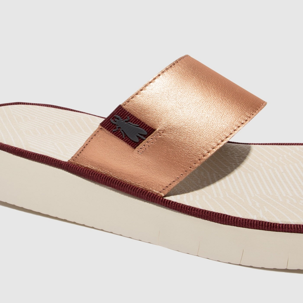 Pink Gold Fly London Slip-on Women's Mules | USA90YZAR